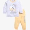 Funny Bear 100% Pure Cotton Full Sleeves Baby Boy Clothes Set Bear & Text Print