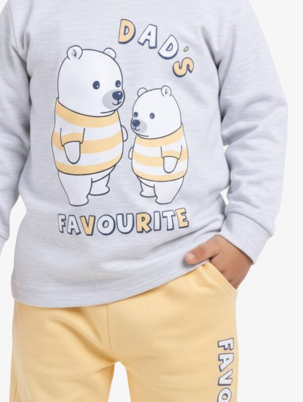 Funny Bear 100% Pure Cotton Full Sleeves Baby Boy Clothes Set Bear & Text Print