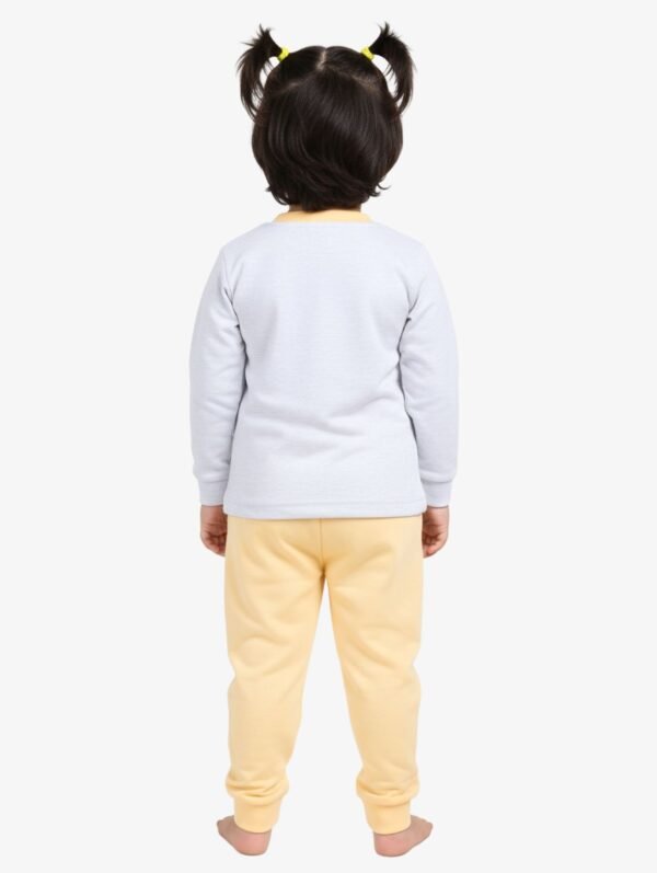 Funny Bear 100% Pure Cotton Full Sleeves Baby Girl Clothes Set Bear & Text Print