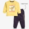 Funny Bear 100% Pure Cotton Long Sleeves Baby Girl Outfit Sets Dinosaur & Text Print