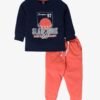 Funny Bear 100% Pure Cotton Full Sleeves Baby Girl Clothing Sets With Basketball & Text Print