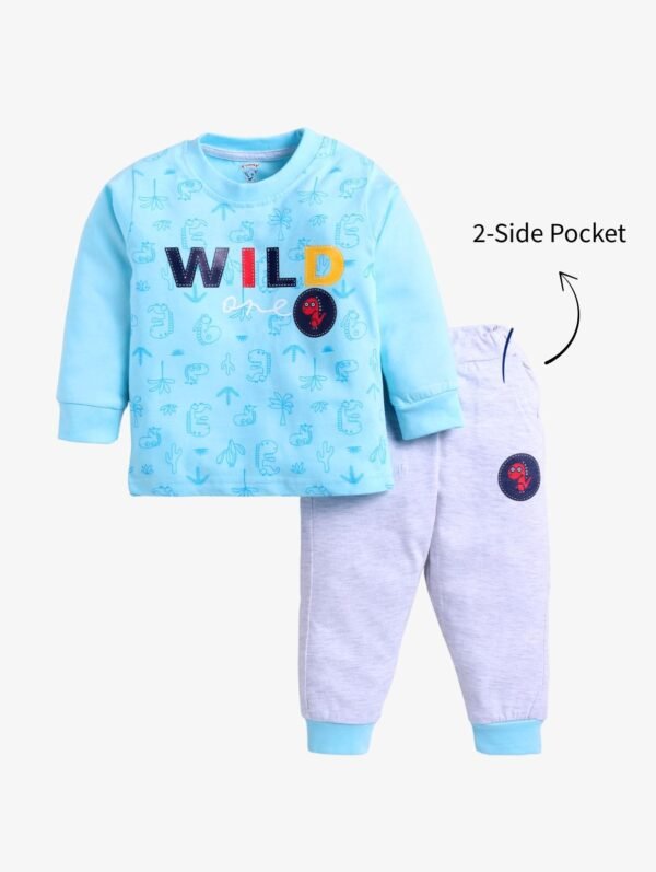 Funny Bear 100% Pure Cotton Full Sleeves Baby Girl Outfit Sets Text Print