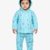 Funny Bear Polyfill Full Sleeves Hooded Baby Boy Winter Dress All Over Printed