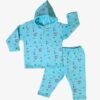 Funny Bear Polyfill Full Sleeves Hooded Baby Boy Winter Dress All Over Printed