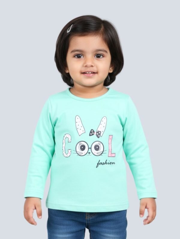 Funny Bear 100% Pure Cotton Full Sleeves Top for Baby Girl