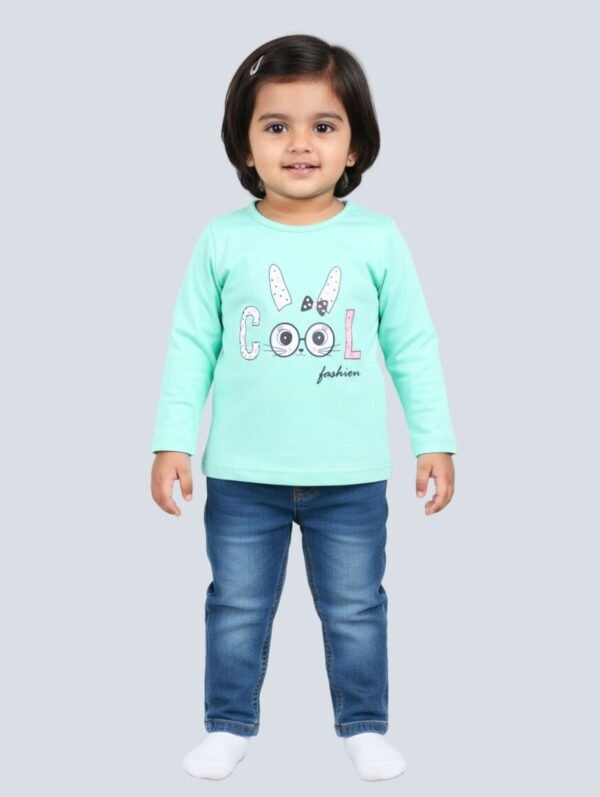 Funny Bear 100% Pure Cotton Full Sleeves Top for Baby Girl