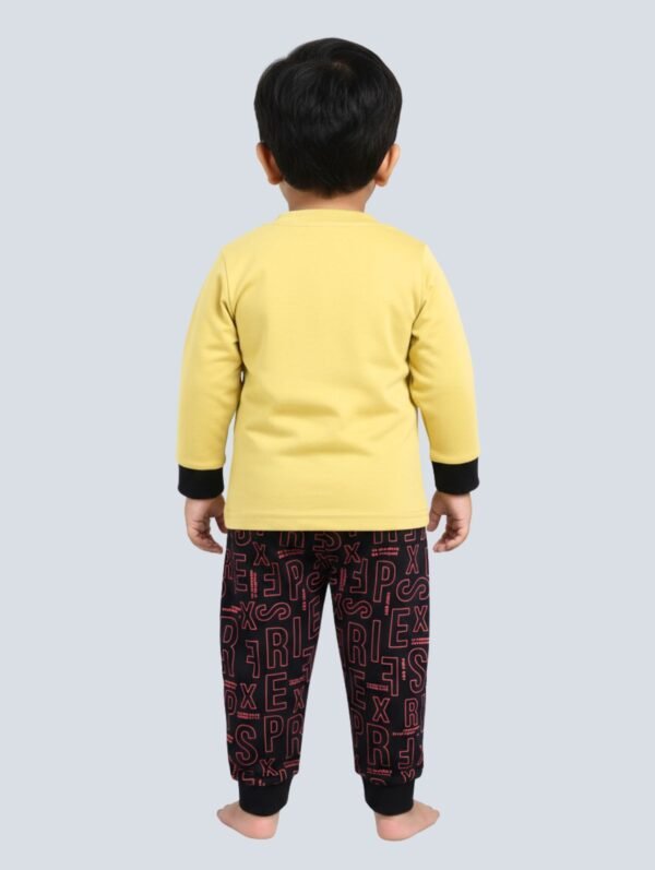 Funny Bear 100% Pure Cotton Printed Long Sleeves Baby Boy T shirt Pant Set