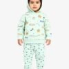 Funny Bear 100% Pure Cotton Full Sleeves Baby Girl Winter Clothes With Hood Set All Over Print