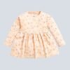Funny Bear 100% Pure Cotton Full Sleeves Knee Length Baby Girl Frock Flower Print