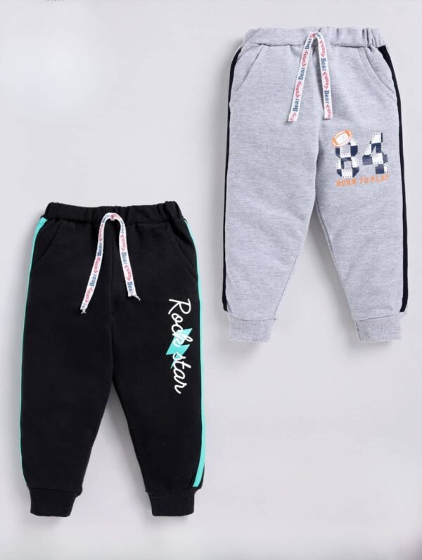 Funny Bear 100% Pure Cotton Loop-Knit Two Pocket Baby Boy Track Pants Printed