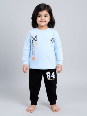 Funny Bear 100% Pure Cotton Full Sleeve Cute Baby Girl Clothing Sets Printed