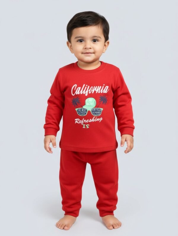 Funny Bear 100% Pure Cotton Interlock Full Sleeve Baby Boy Clothes Set Printed