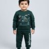 Funny Bear 100% Pure Cotton Fleece Full Sleeve Baby Boy Sweatshirt and Sweatpants Set Printed