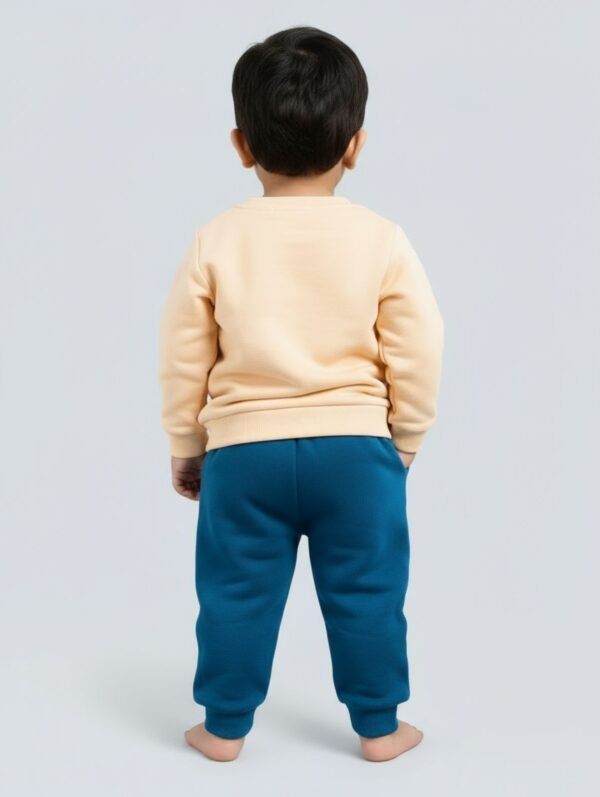 Funny Bear 100% Pure Cotton Fleece Full Sleeve Baby Boy Sweatshirt and Sweatpants Printed