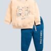 Funny Bear 100% Pure Cotton Fleece Full Sleeve Baby Boy Sweatshirt and Sweatpants Printed