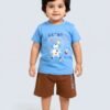 Funny Bear 100% Pure Cotton Half Sleeves Summer Baby Boy Clothing Sets Printed