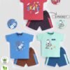 Funny Bear 100% Pure Cotton Half Sleeves Cute Baby Boy Clothes Set Printed