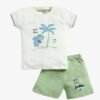 Funny Bear 100% Pure Cotton Half Sleeves Kids Boys Half Pant and T-shirt Set Printed