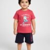 Funny Bear 100% Pure Cotton Half Sleeves Boys Shorts and T shirt Set Printed