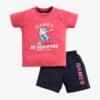 Funny Bear 100% Pure Cotton Half Sleeves Boys Shorts and T shirt Set Printed