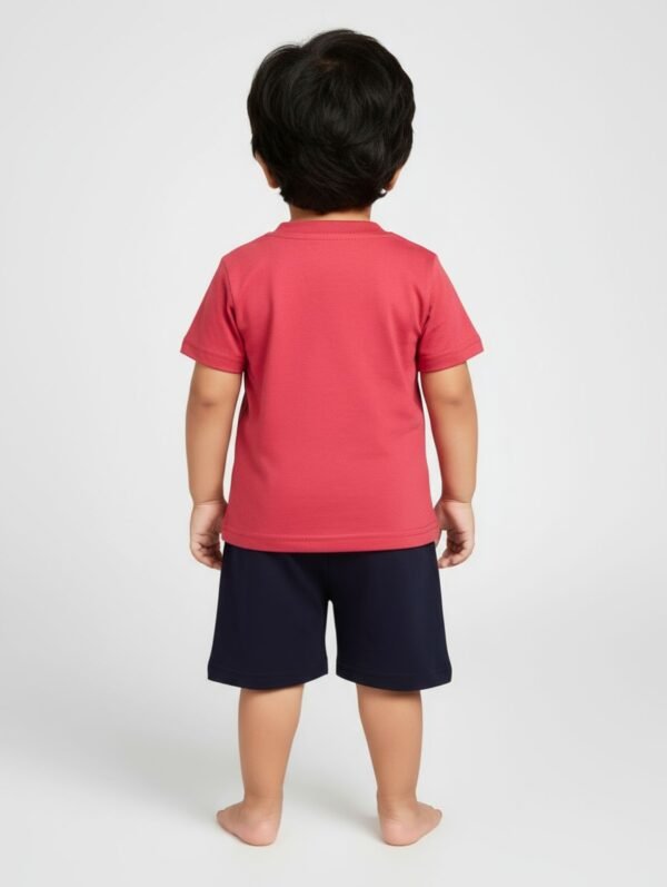 Funny Bear 100% Pure Cotton Half Sleeves Boys Shorts and T shirt Set Printed