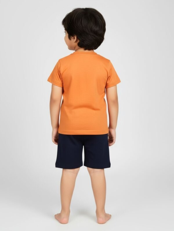 Funny Bear 100% Pure Cotton Half Sleeves Boys Half Pant and T-shirt Set Printed