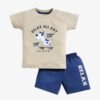 Funny Bear 100% Pure Cotton Half Sleeves Boys Half Pant and T-shirt Set Printed
