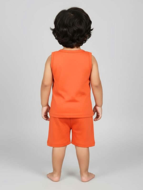 Funny Bear 100% Pure Cotton Sleeveless Baby Boys T shirt & Shorts Set Printed