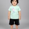 Funny Bear 100% Pure Cotton Half Sleeves Baby Boys T shirt & Shorts Set Printed