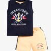 Funny Bear 100% Pure Cotton Sleeveless Baby Boys T-shirt & Shorts Set Printed