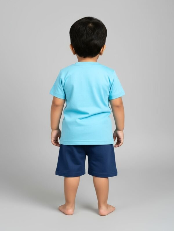 Funny Bear 100% Pure Cotton Half Sleeves Boys Shorts and Tee Shirts Set Printed