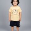 Funny Bear 100% Pure Cotton Half Sleeves Boys Shorts and T-Shirts Set Printed