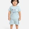 Funny Bear 100% Pure Cotton Half Sleeves Baby Boys T shirt Shorts Set Printed