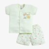 Funny Bear 100% Pure Cotton Half Sleeves Front Open Baby Boy Top & Bottom Set Printed