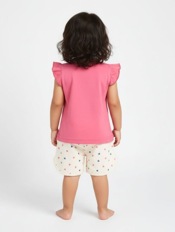 Funny Bear 100% Pure Cotton Baby Girl Top and Shorts Set Printed