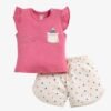 Funny Bear 100% Pure Cotton Baby Girl Top and Shorts Set Printed