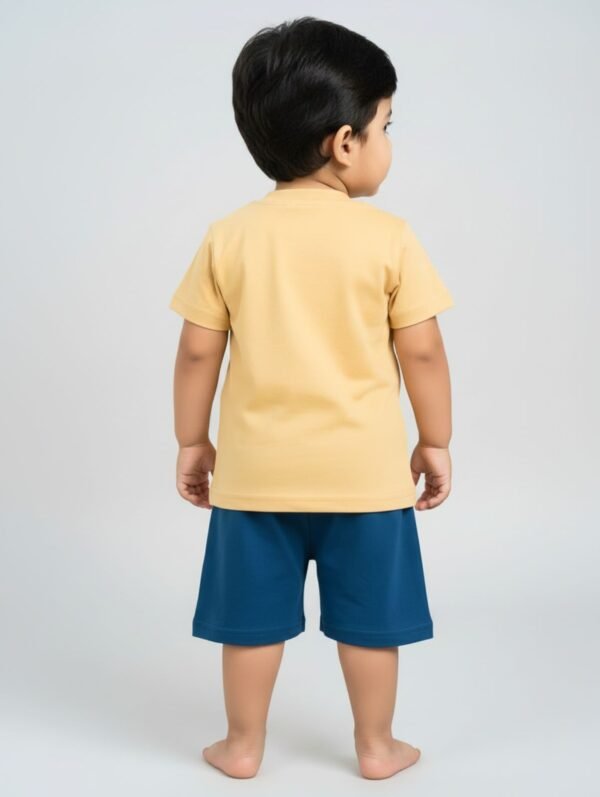 Funny Bear 100% Pure Cotton Half Sleeves Baby Boy T shirt Shorts Set Printed