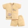 Funny Bear 100% Pure Cotton Half Sleeves Front Open Baby Boy T shirt Shorts Set Printed