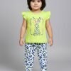 Funny Bear 100% Pure Cotton Baby Girl Tops and Leggings Printed