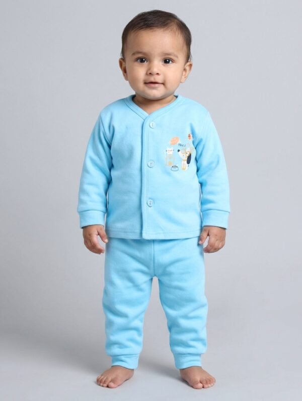 Funny Bear 100% Pure Cotton Full Sleeves Newborn Boy Winter Clothes Printed