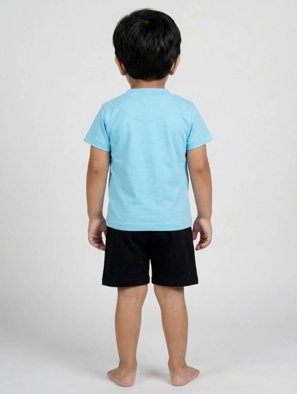 Tiny Style (B2C) - 2025-11-28T114426.786 Funny Bear 100% Pure Cotton Half Sleeves Baby Boy T shirt Shorts Set Printed