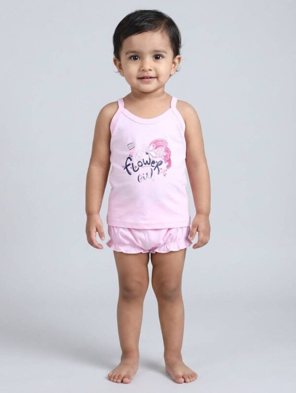 Funny Bear 100% Pure Cotton Baby Girl Top and Shorts Printed