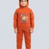 Funny Bear 100% Pure Cotton Loop-Knit Baby Boy Winter Clothes With Hood Set