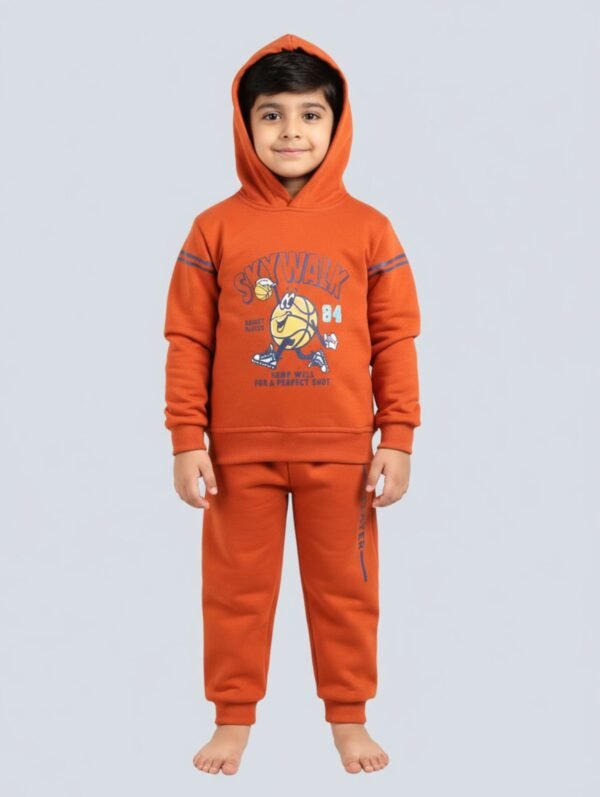 Funny Bear 100% Pure Cotton Loop-Knit Baby Boy Winter Clothes With Hood Set